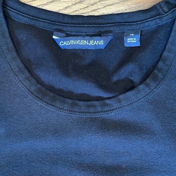 SALE 2/25 Calvin Klein Jeans - Short Sleeve, Jewel Neck Dress, Size -Large - Picture 3 of 5